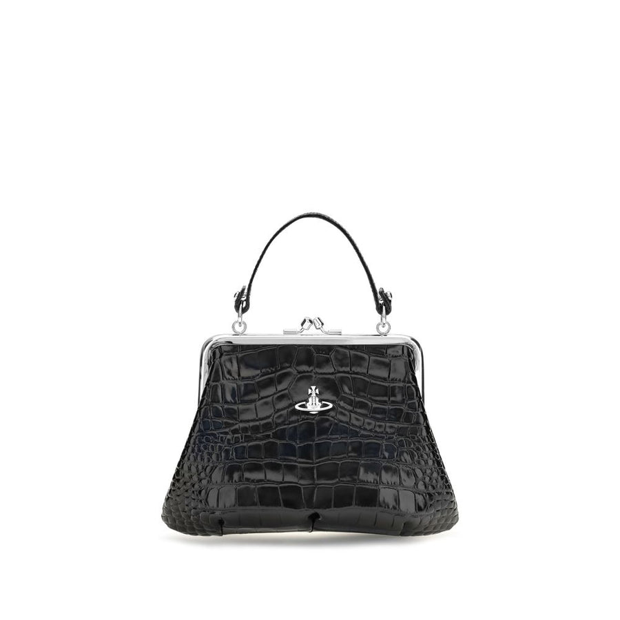 Vivienne Westwood Black Calf Leather Bos Taurus Handbag