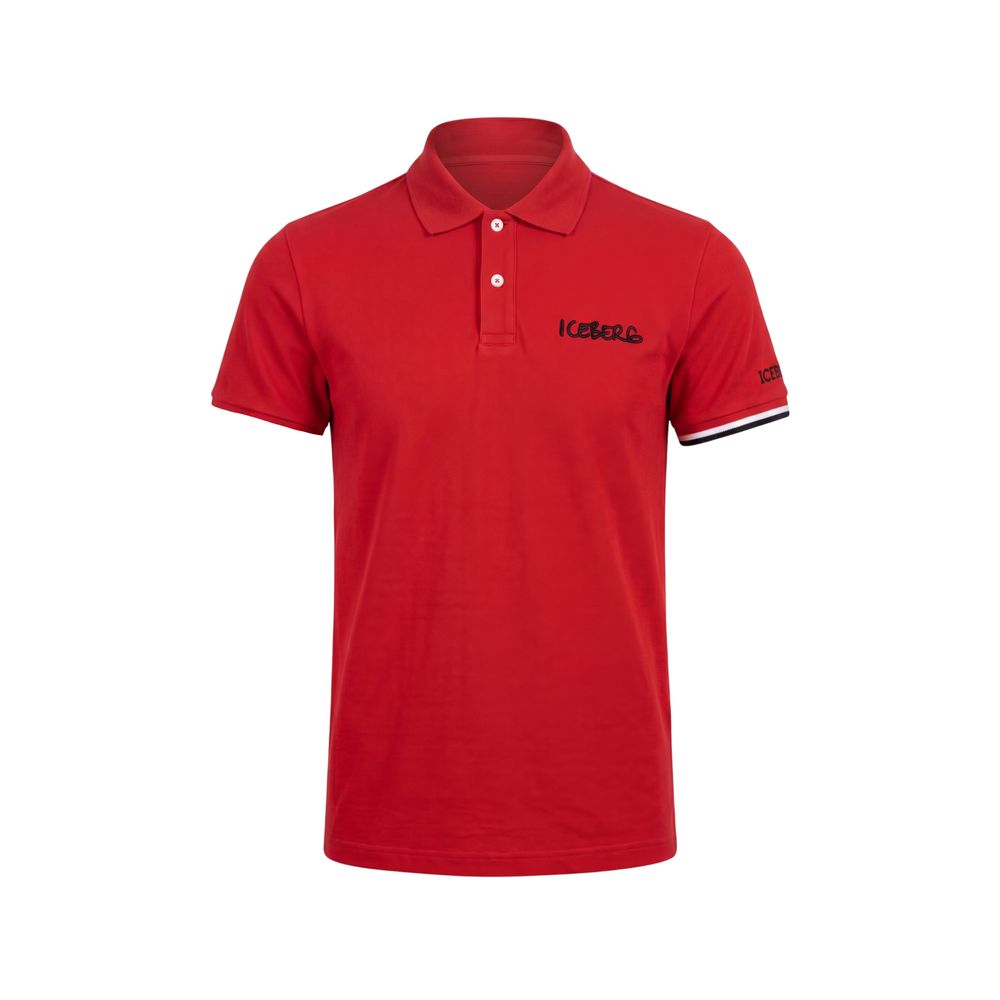 Iceberg Rotes Herren-Poloshirt aus Baumwolle