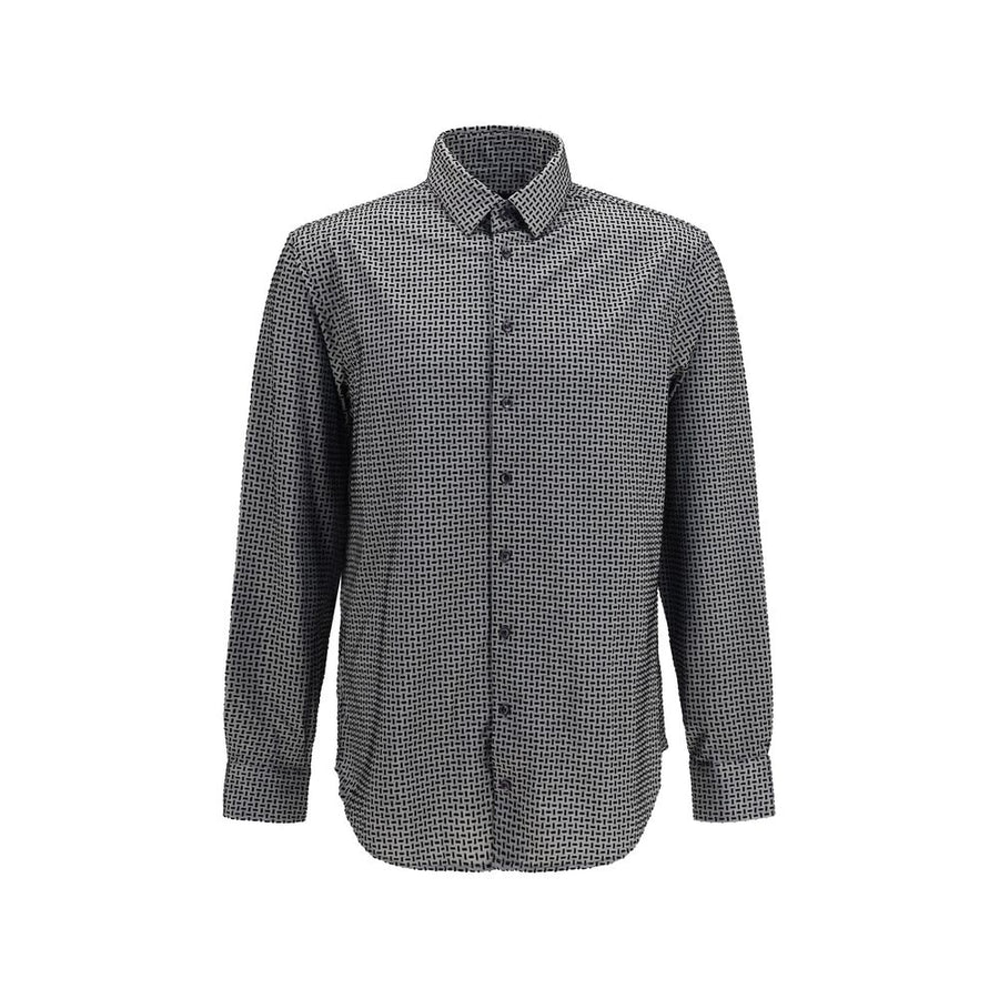 Giorgio Armani Gray Cotton Pattern Shirt