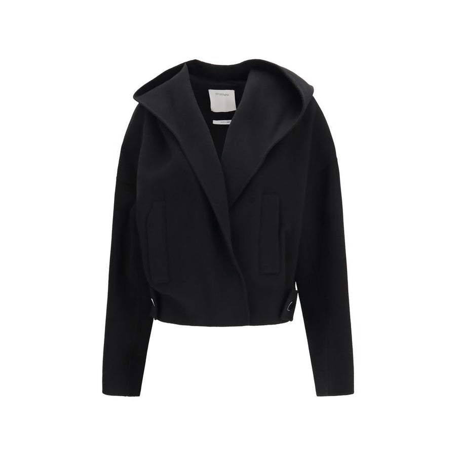 Max Mara Black Wool Oves Aries Full-Length Jacket