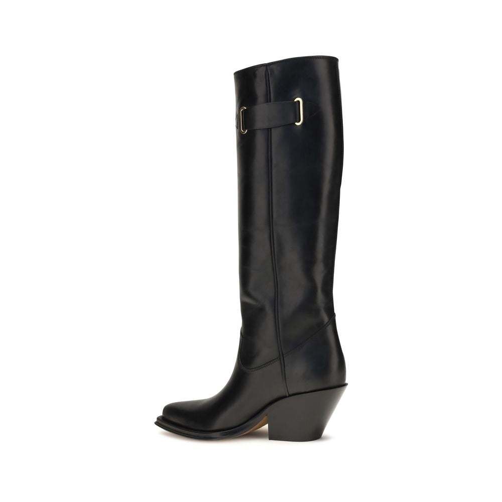 Chloé Black Calf Leather Bos Taurus Over The Knee