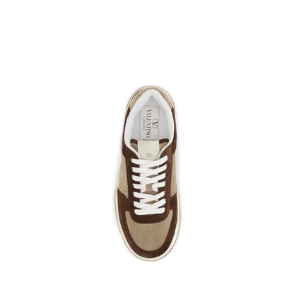 Valentino Garavani Brown Napa Leather / Calf Bos Taurus Low Top Sneakers