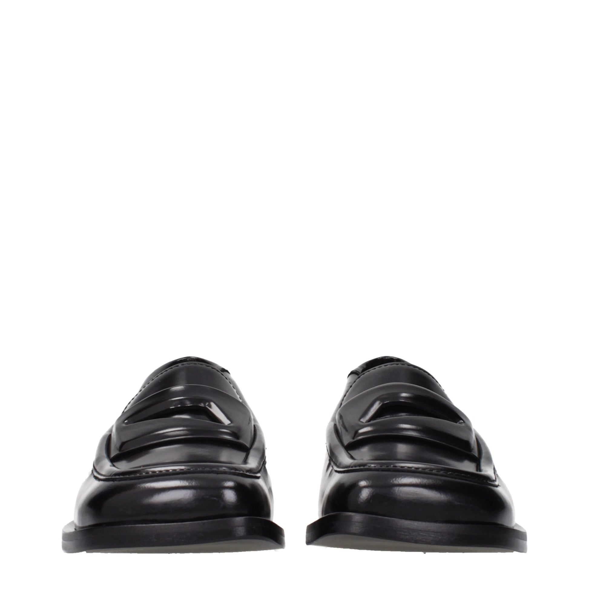 The Attico Black Leather Slip-On Loafers