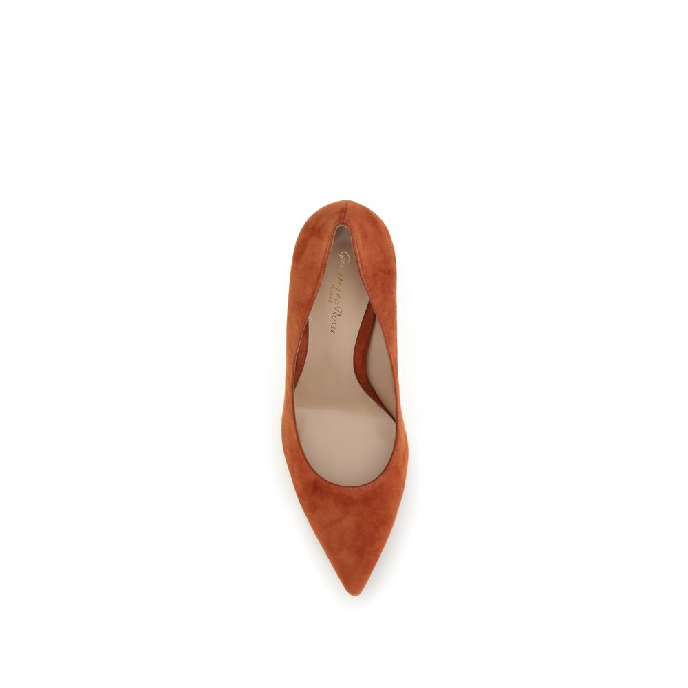 Gianvito Rossi Red Calf Leather Bos Taurus High Heel Pumps