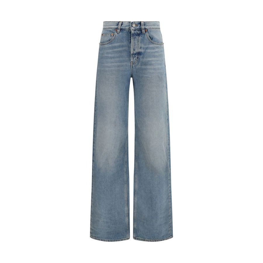 Saint Laurent Blue Cotton High-Waisted Jean