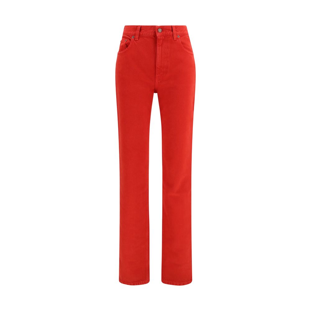Chloé Red Cotton Slim Fit Jeans