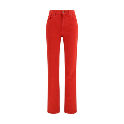 Chloé Red Cotton Slim Fit Jeans