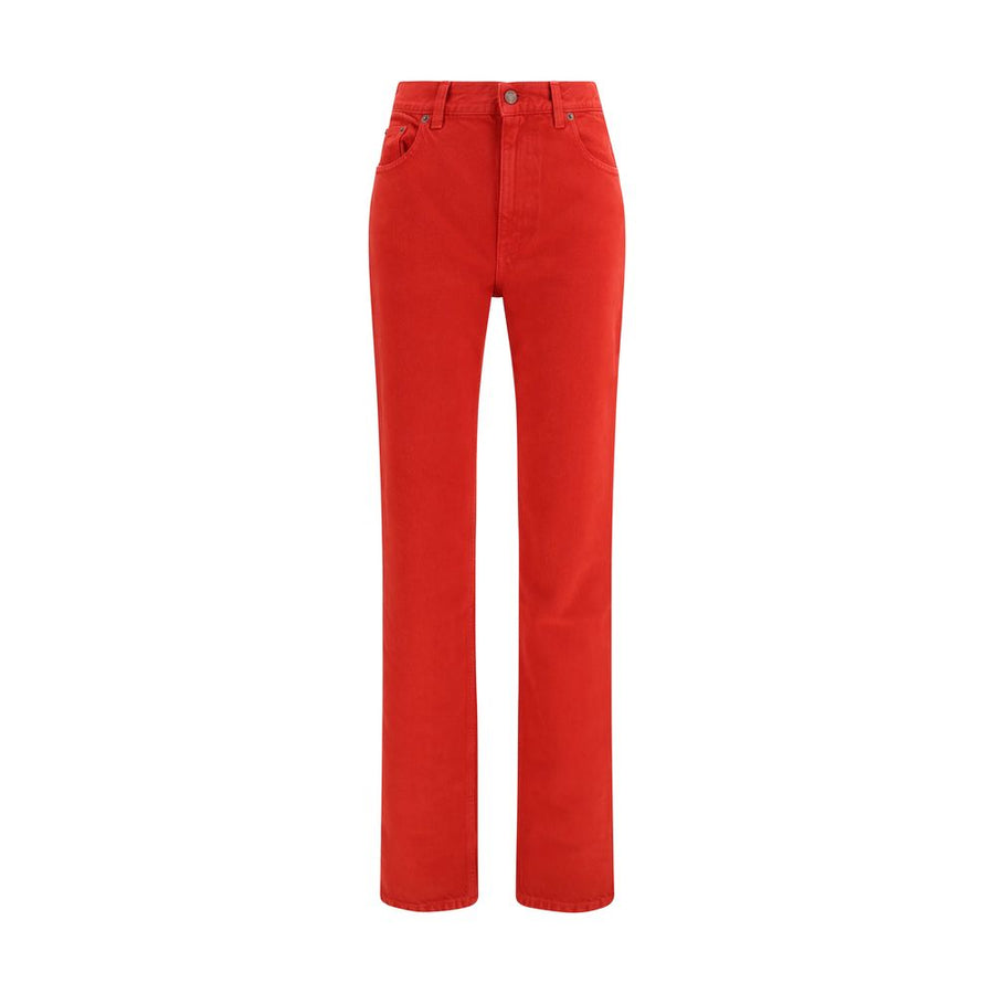 Chloé Red Cotton Slim Fit Jeans