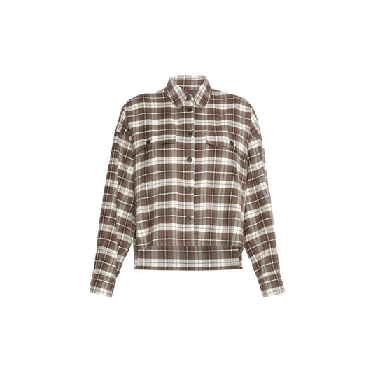 Max Mara Brown Cotton Dress Shirt