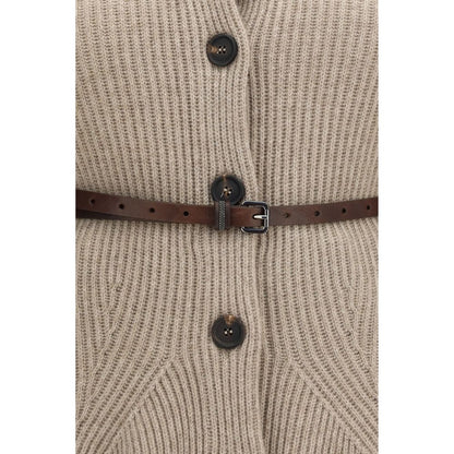 Brunello Cucinelli Beige Wool Oves Aries Cardigan