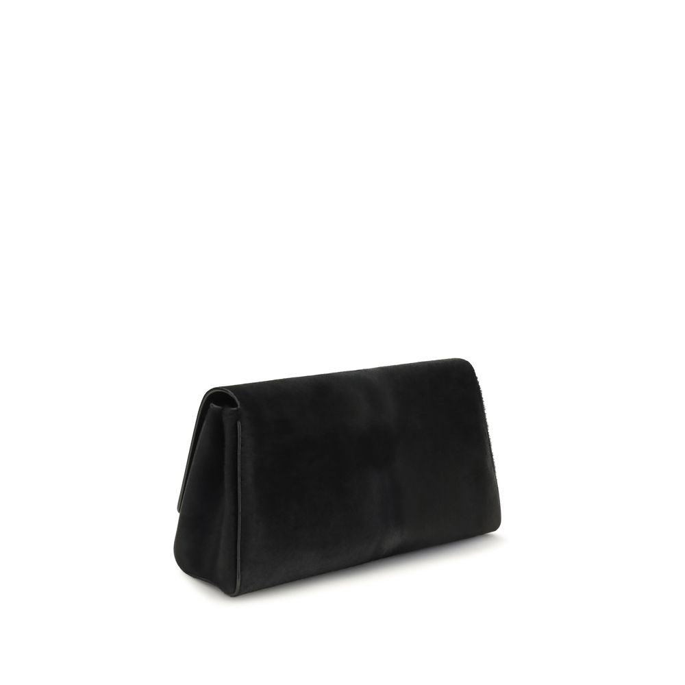 Khaite Black Calf Leather Bos Taurus Clutch Bag