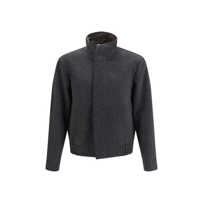 Lardini Gray Wool Oves Aries Bomber