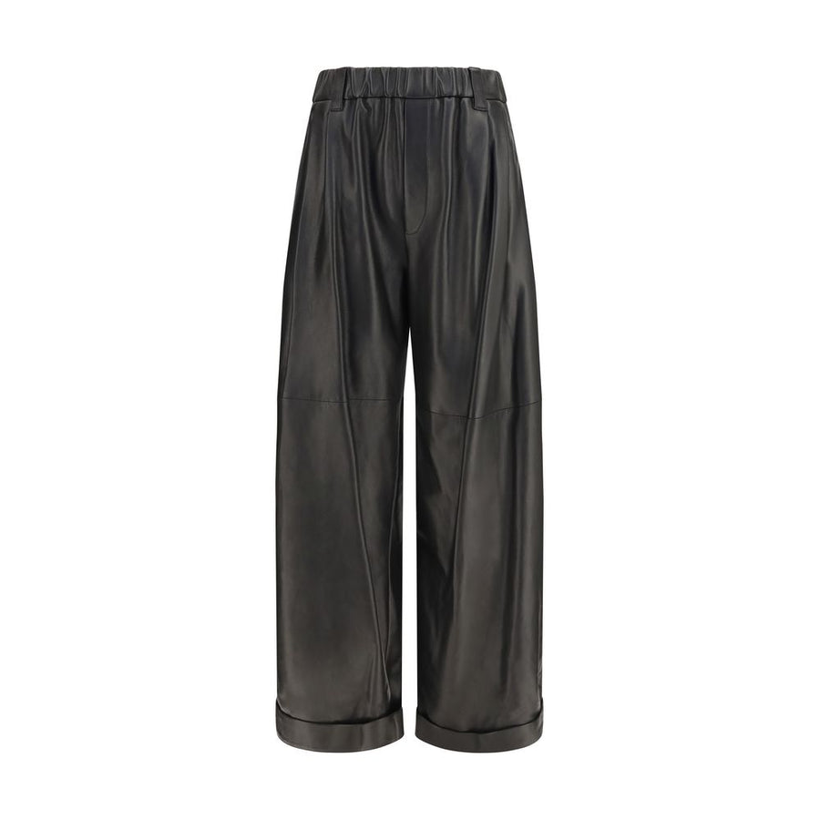 Brunello Cucinelli Black Leather Pants