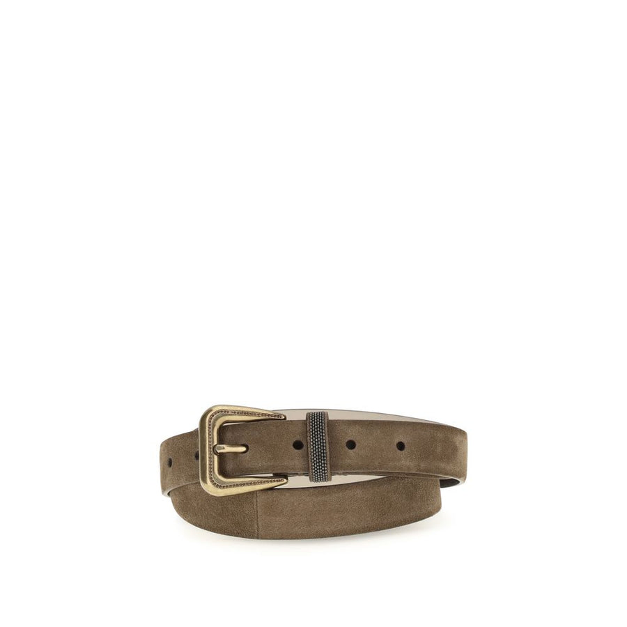Brunello Cucinelli Brown Suede Leather Regular Belt