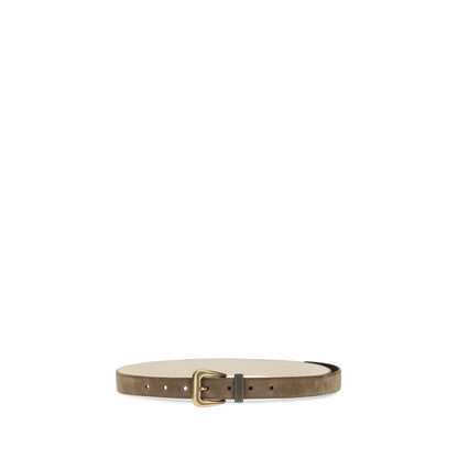 Brunello Cucinelli Brown Suede Leather Regular Belt