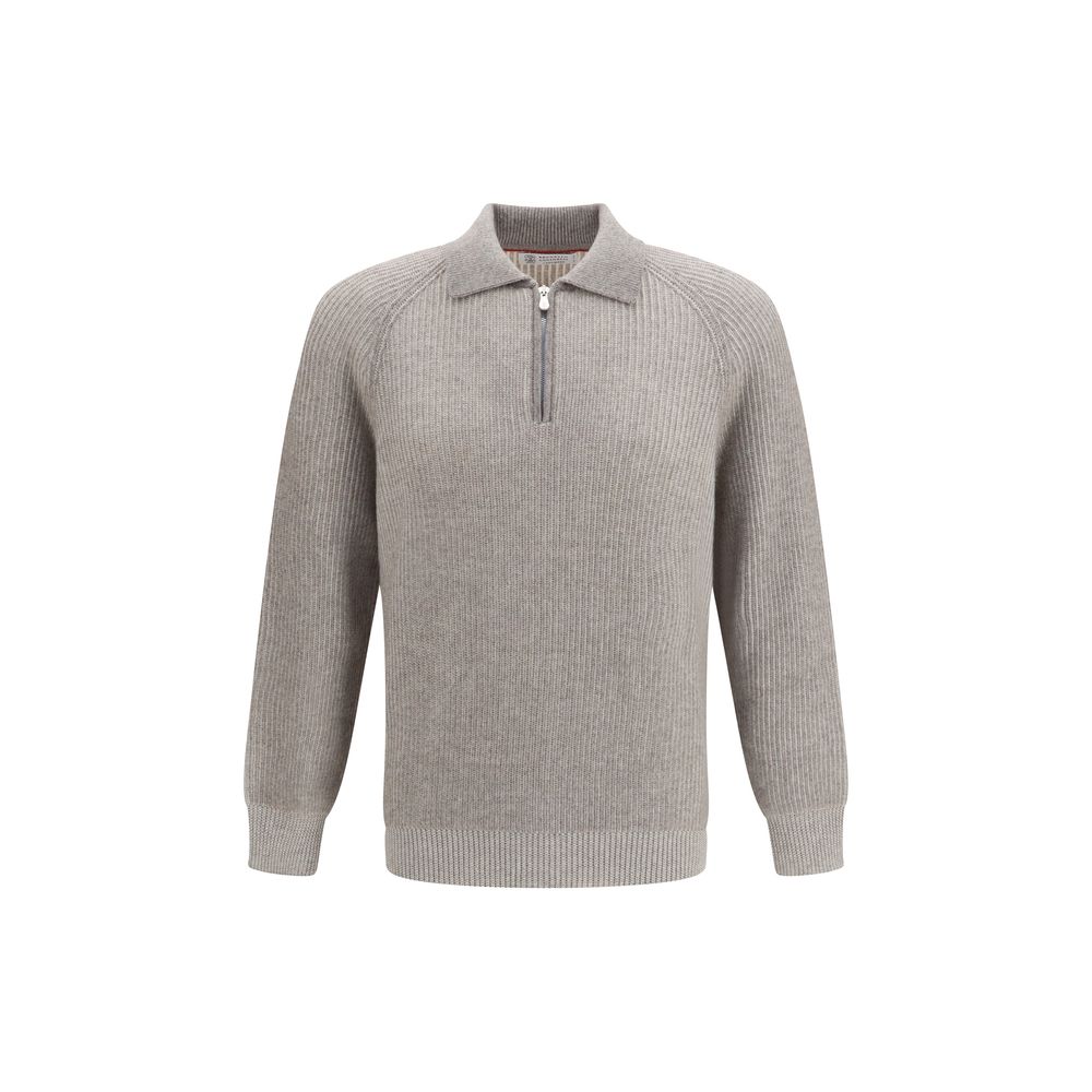 Brunello Cucinelli Gray Cashmere Sweatshirt