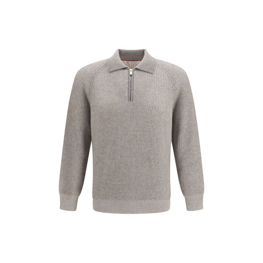 Brunello Cucinelli Gray Cashmere Sweatshirt
