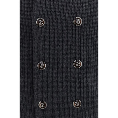 Brunello Cucinelli Gray Cashmere Cardigan