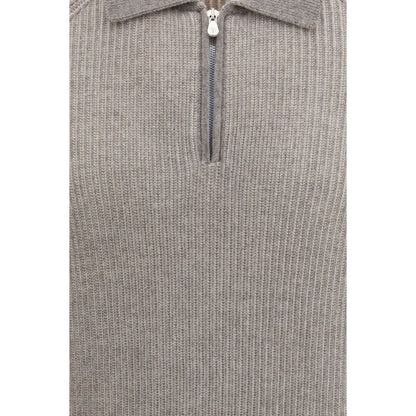 Brunello Cucinelli Gray Cashmere Sweatshirt