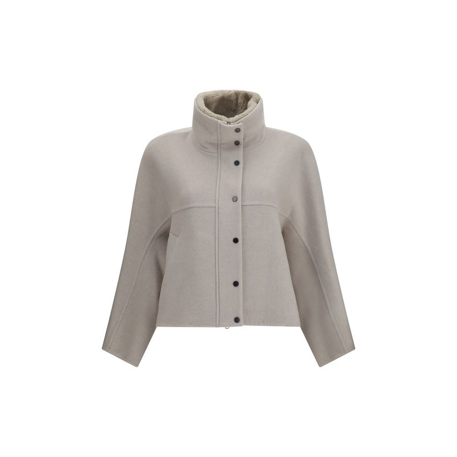 Brunello Cucinelli White Wool Oves Aries Coat
