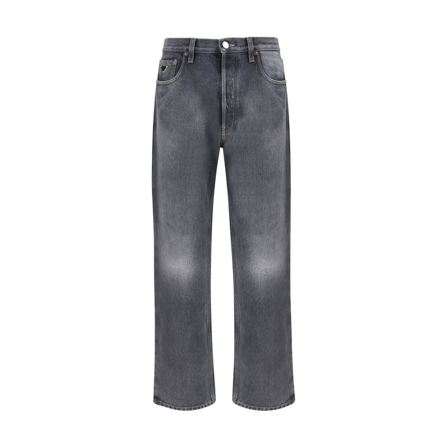 Prada Black Cotton Relaxed Fit Jeans