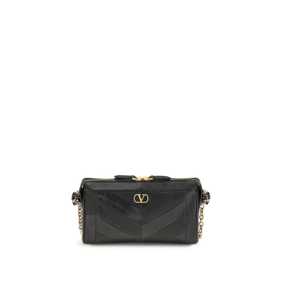 Valentino Garavani Black Napa Leather / Calf Bos Taurus Shoulder Bag