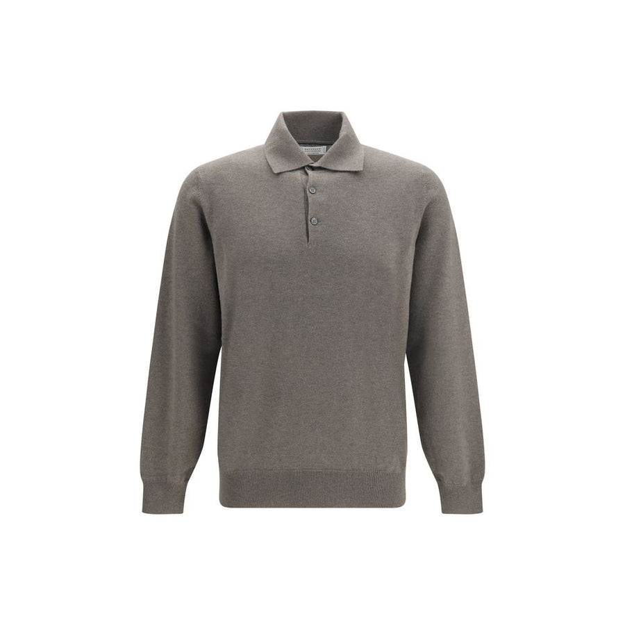 Brunello Cucinelli Brown Cashmere Polo Shirt