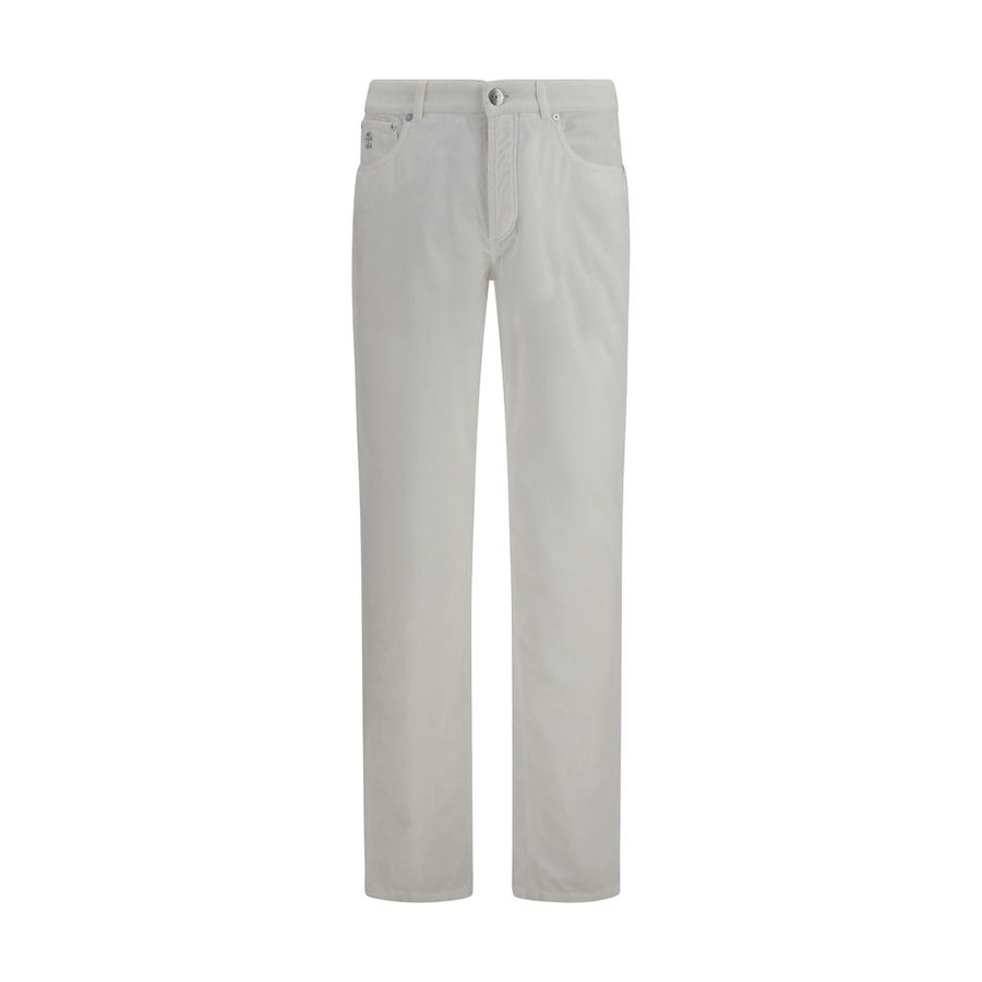 Brunello Cucinelli White Cotton Casual Pants