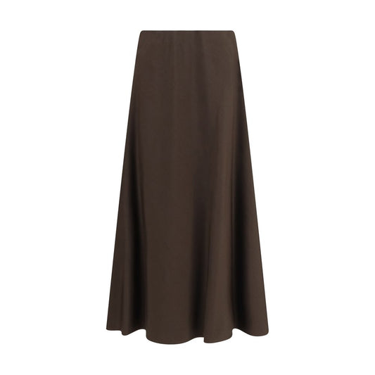 Brunello Cucinelli Brown Wool Oves Aries Midi Skirt