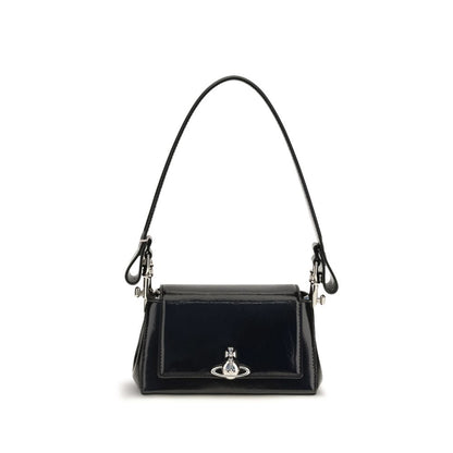 Vivienne Westwood Black Calf Leather Bos Taurus Shoulder Bag