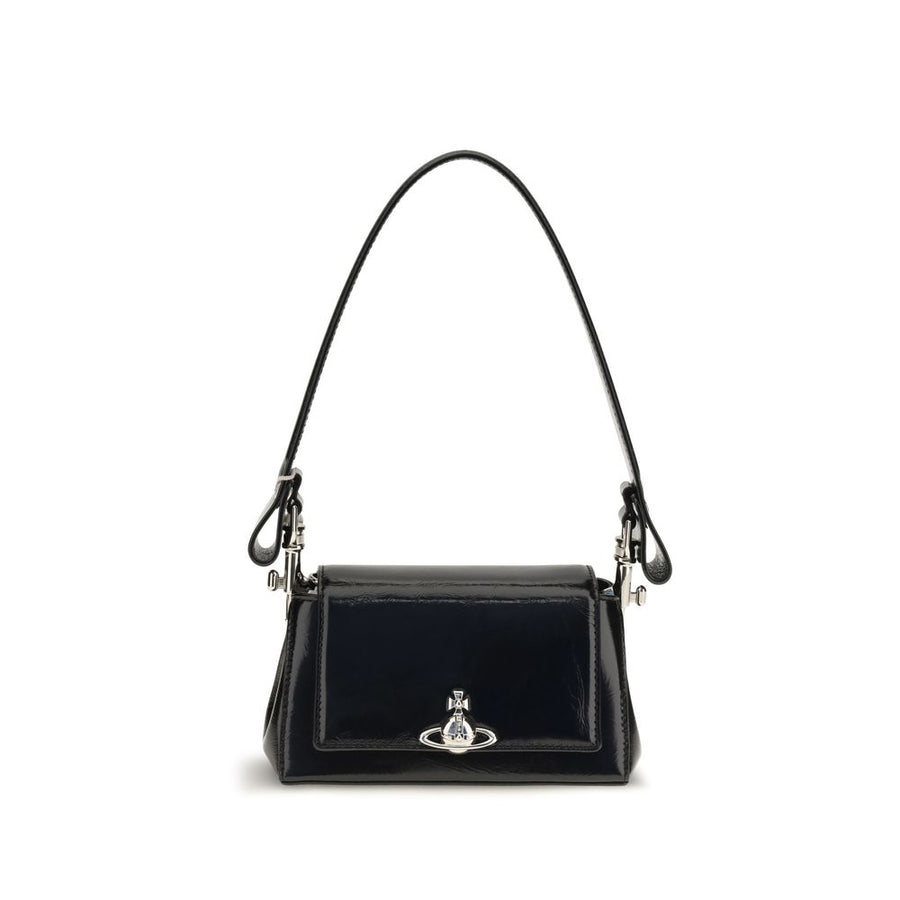 Vivienne Westwood Black Calf Leather Bos Taurus Shoulder Bag