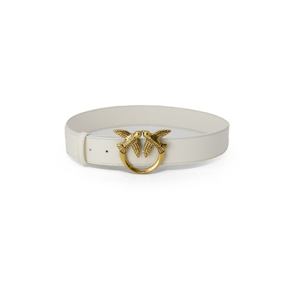 PINKO Cream Leather Regular Belt