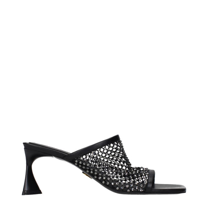 Stella McCartney Black Leather Stiletto Heel Sandals
