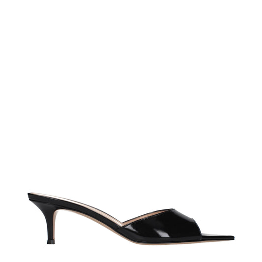 Gianvito Rossi Black Leather Platform Sandals