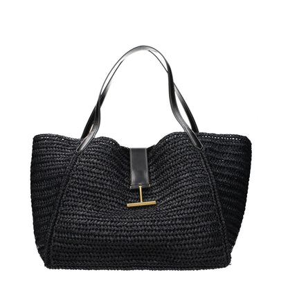 Tom Ford Black Raffia Shoulder Bag