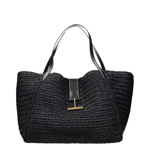 Tom Ford Black Raffia Shoulder Bag