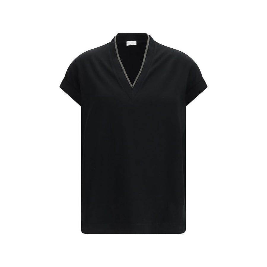 Brunello Cucinelli Black Cotton T-Shirt