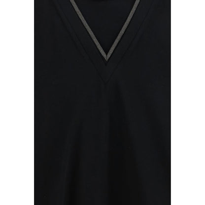 Brunello Cucinelli Black Cotton T-Shirt
