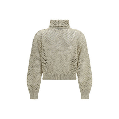 Brunello Cucinelli Beige Linen Cardigan