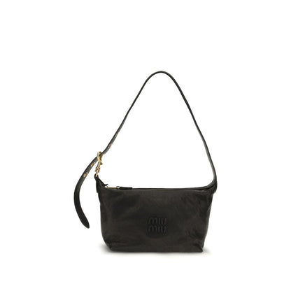Miu Miu Black Suede Leather Shoulder Bag