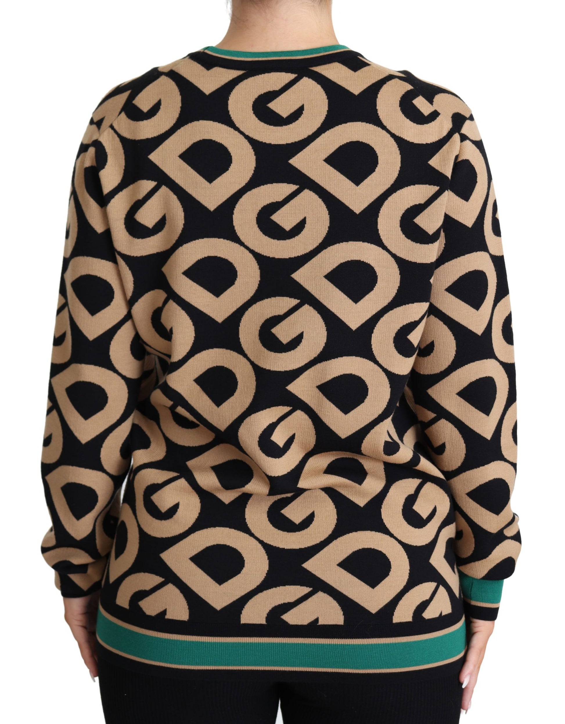 Dolce &amp; Gabbana Mehrfarbiger Pullover mit Rundhalsausschnitt aus Wolle „DG Mania“