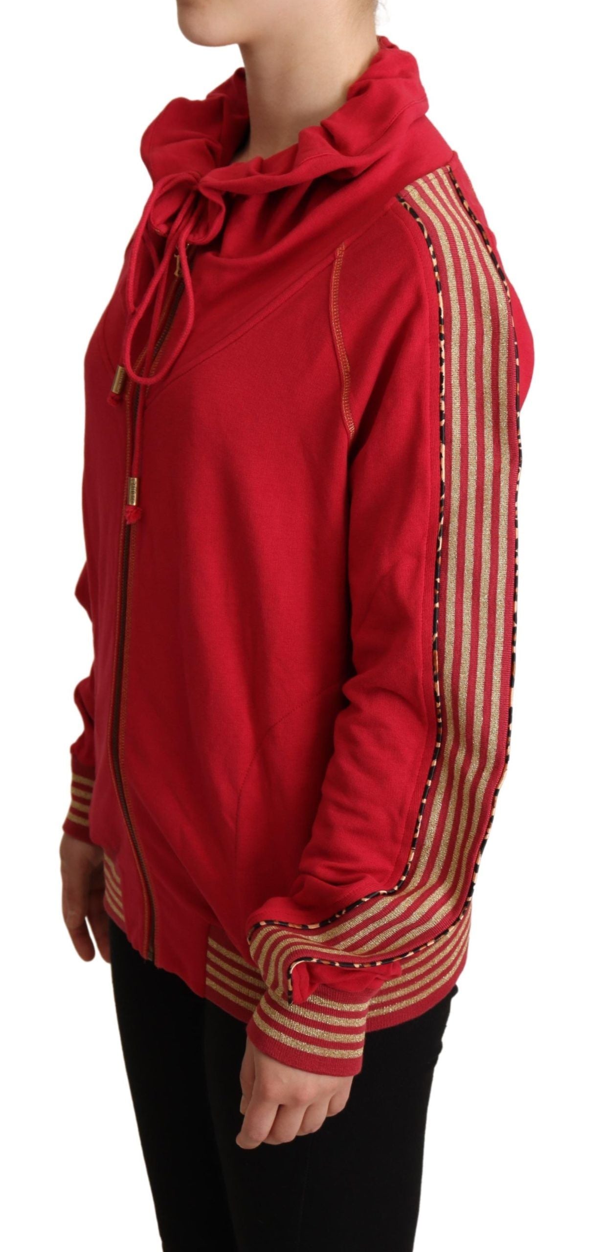 John Galliano Rote Jacke mit durchgehendem Reißverschluss, Sweatshirt, Kapuzenpullover