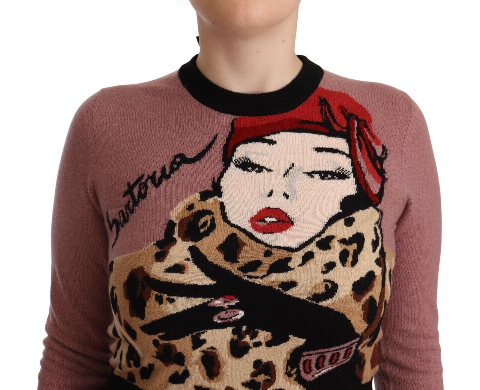 Dolce &amp; Gabbana – Sartoria-Pullover aus rosa Kaschmir mit Rundhalsausschnitt