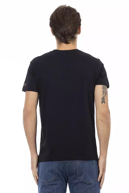 Trussardi Action Black Cotton Men's V-Neck T-Shirt