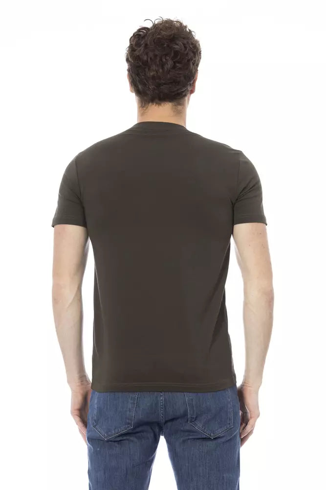 Baldinini Trend Grünes Herren-T-Shirt aus Baumwolle