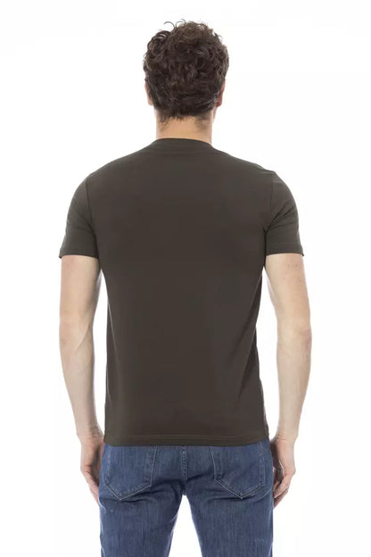 Baldinini Trend Grünes Herren-T-Shirt aus Baumwolle