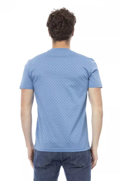 Baldinini Trend Hellblaues Herren-T-Shirt aus Baumwolle