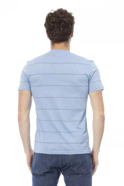 Baldinini Trend Hellblaues Herren-T-Shirt aus Baumwolle