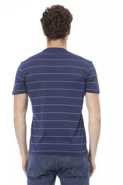 Baldinini Trend Blaues Herren-T-Shirt aus Baumwolle