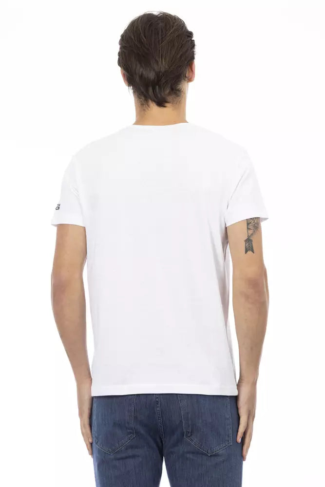 Trussardi Action – Elegantes T-Shirt mit V-Ausschnitt und schickem Frontprint